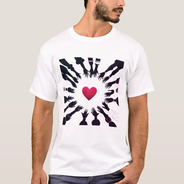 Leidenschaftliche Einheit: 🫳 Schwarz Rot ♥️ Desig T-Shirt (Vorderseite)