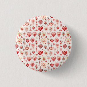 Leidenschaftliche Farbpalette: Valentins-Verzierun Button