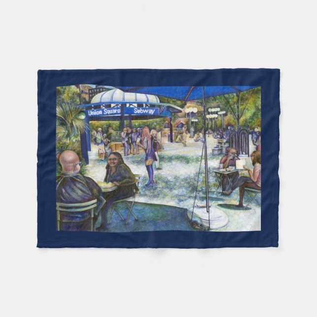 Leidenschaftliche Leute, die im Park spielen, NYC Fleecedecke (Vorderseite (Horizontal))