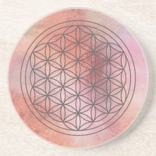 Leidenschaftliche Pink Flower of Life Heilige Geom Getränkeuntersetzer
