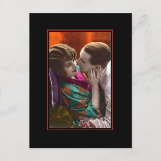 leidenschaftliches Paar vintage retro Postkarte