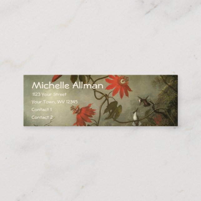 Leidenschafts-Blumen-und Kolibri-Visitenkarten Mini Visitenkarte (Vorderseite)