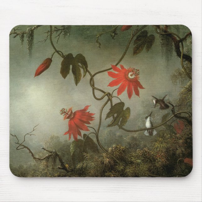 Leidenschafts-Blumen und Kolibris Mousepad (Vorne)