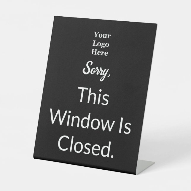 Leider ist dieses Fenster mit dem Schwarz-weißen T Sockelschild (Vorderseite)