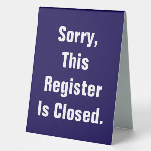 Leider ist dieses Register geschlossen blau doppel Tischaufsteller