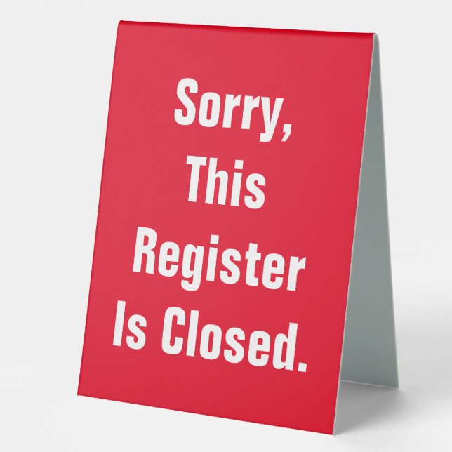 Leider ist dieses Register rot doppelseitig geschl Tischaufsteller (Vorderseite)