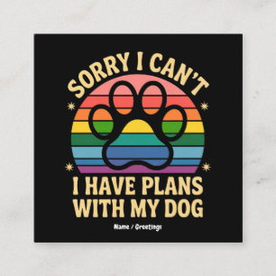 Leider kann ich mit meinem Hund Funny von Lover ke Quadratische Visitenkarte