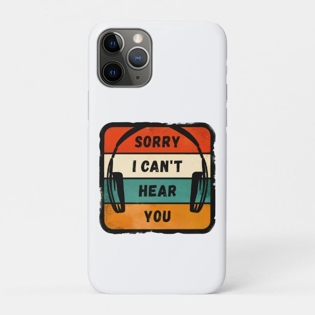 Leider kann ich Sie nicht hören - Retro-Kopfhörer Case-Mate iPhone Hülle (Rückseite)