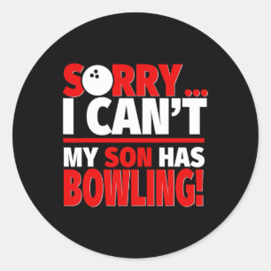 Leider kann mein Sohn keinen Bowling - Bowling Mam Runder Aufkleber