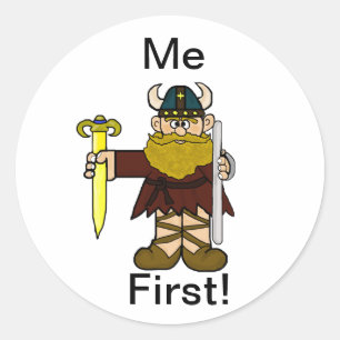 Leif Erikson " Me First" Stickers! Runder Aufkleber