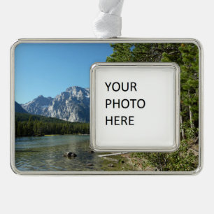 Leigh Lake at Grand Teton Nationalpark Rahmen-Ornament Silber