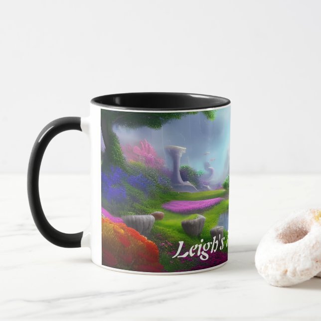 Leighs Morgen-Tee Personalisiert anpassbar Tasse (Mit Donut)