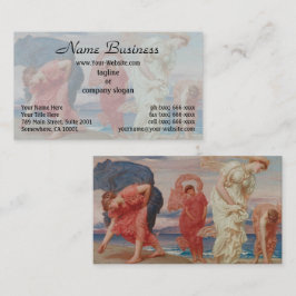 Leighton Griechische Girls sammeln Kiesel am Meer Visitenkarte