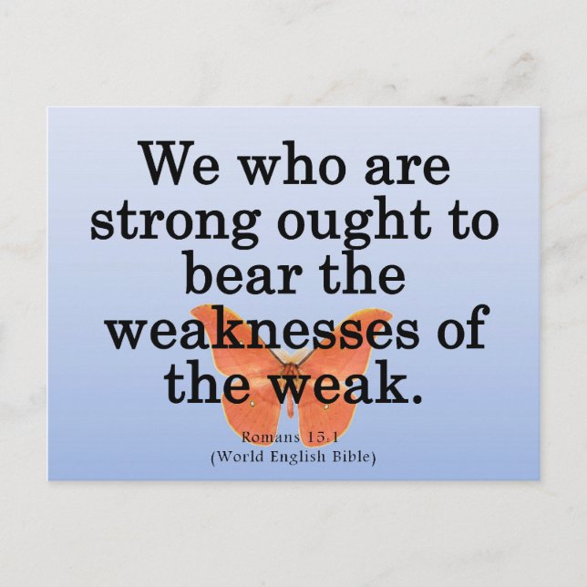 Leihen Sie eine helfende Hand Römer 15-1 Postkarte (Vorderseite)