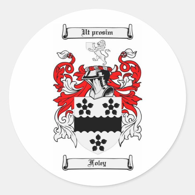 LEIHES FAMILIENWAPPEN - FLEISCHMUSTER RUNDER AUFKLEBER (Vorderseite)