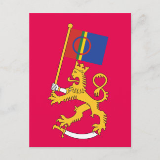 Leijona ja Saamen lippu -postikortti Postkarte