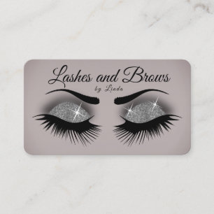 Leine und Brocken - Smokey Grau Silver Glitzer Visitenkarte