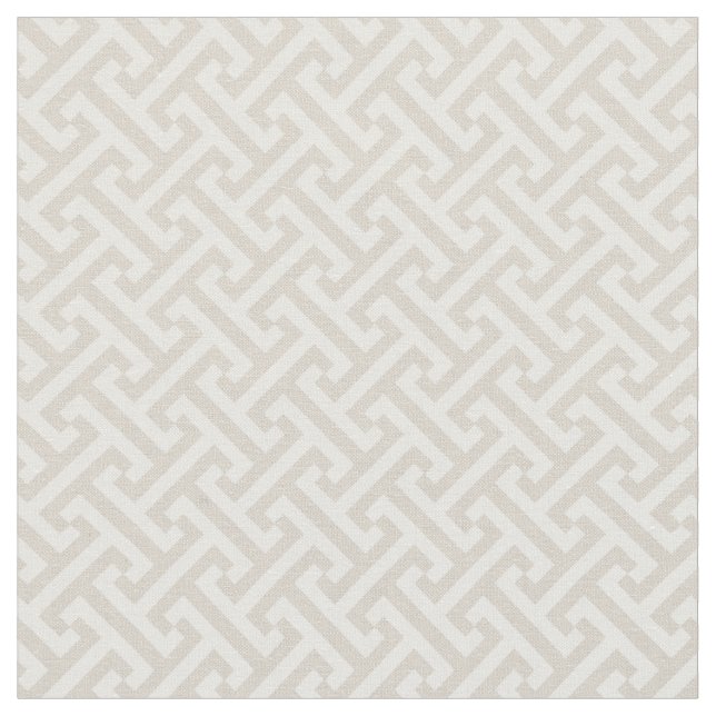 Leinen Beige Griechisches Schlüssel Muster Stoff (Nahaufnahme)