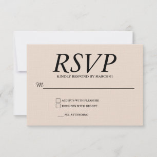 Leinen Hochzeit RSVP Antwort Antwort Modern