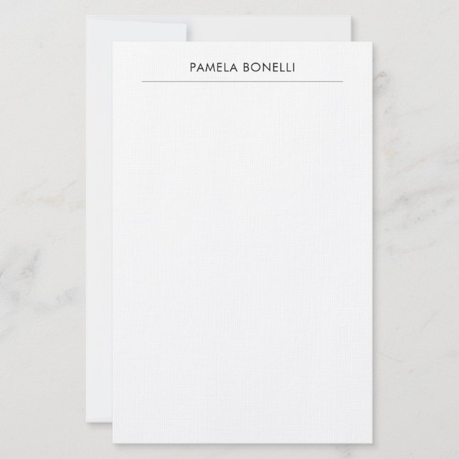 Leinen Klassisch Minimalistisch Beruflich Schlicht Briefpapier (Vorderseite)