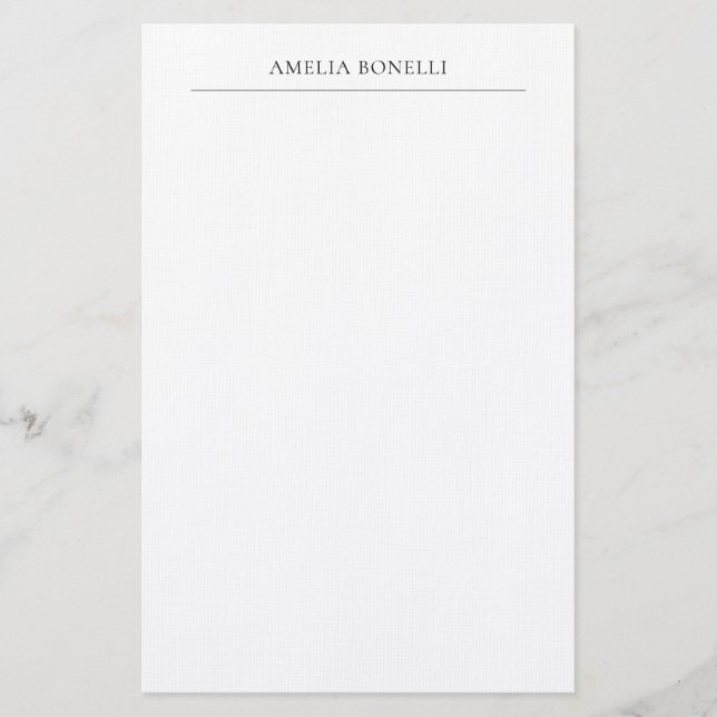 Leinen Klassisch Minimalistisch Beruflich Schlicht Briefpapier (Vorderseite)