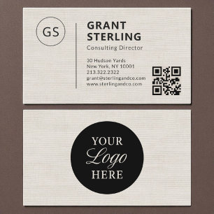 Leinen-Professionelles QR-Code-Firmenlogo Visitenkarte