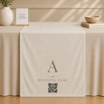 Leinen-QR-Code-Geschäftstischläufer-Banner