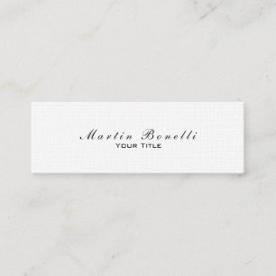 Leinen Simple Stilvolle Trendy White Business Card Mini Visitenkarte