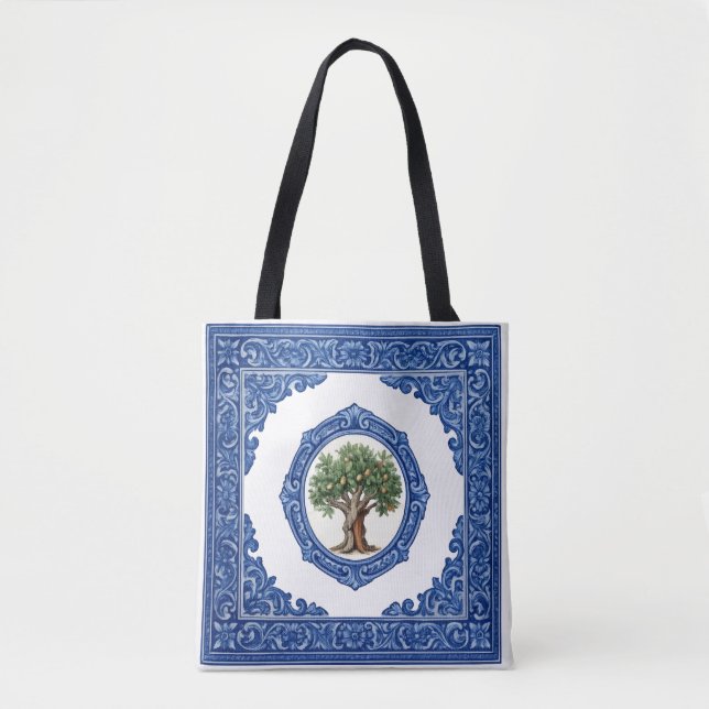 Leinen- und Korktasche Azulejo Tasche (Vorderseite)