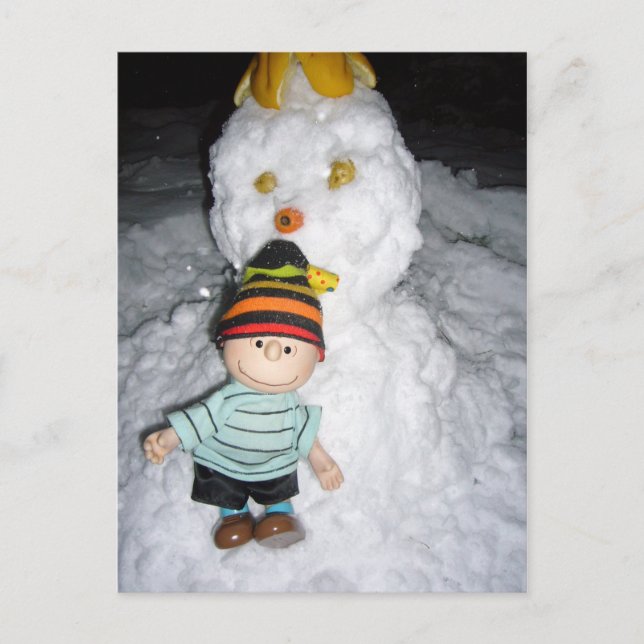 Leinen und Schnee Postkarte (Vorderseite)