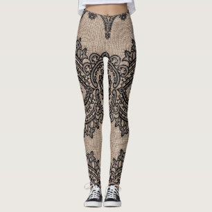 Leinen und Spitzen Leggings