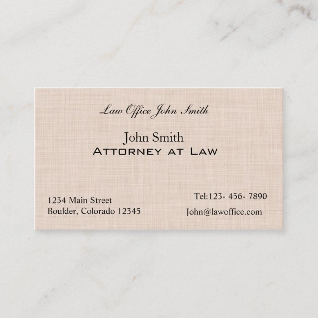 Leinenbeschaffenheitsmuster Visitenkarte (Vorderseite)