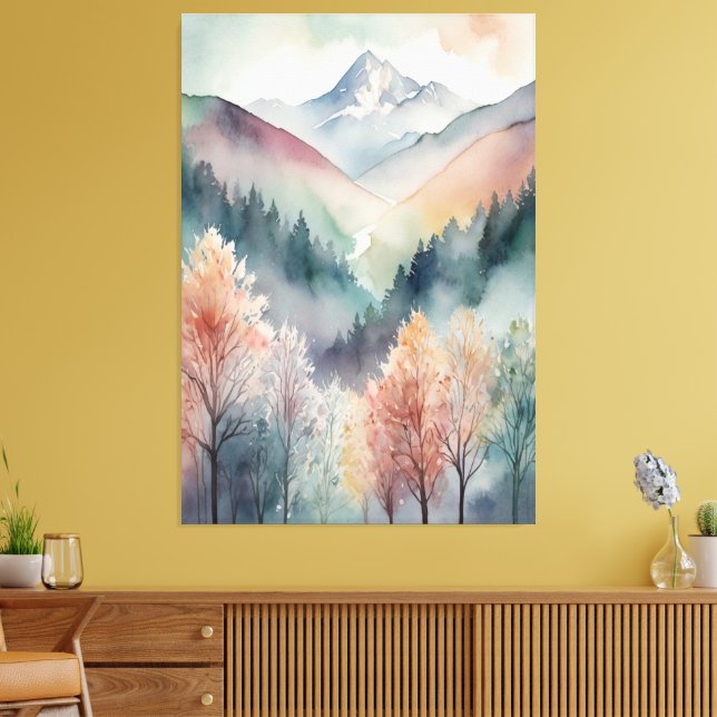 Leinwand | Abstrakte Bergbaumwand (Insitu (Wohnzimmer))