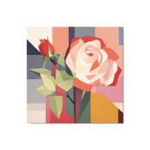 Leinwand Art, geometrische Rose