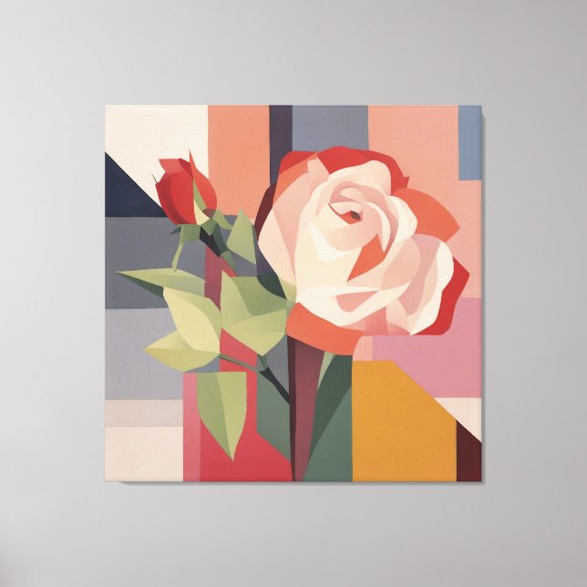 Leinwand Art, geometrische Rose (Vorderseite)