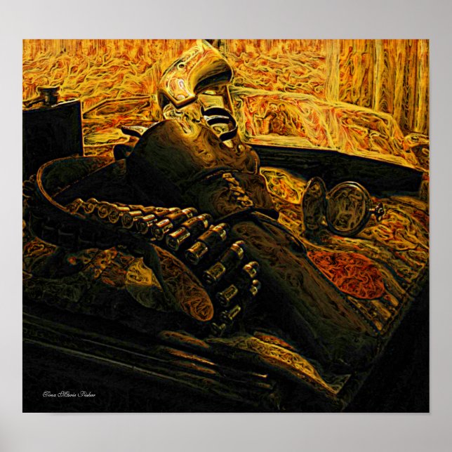 Leinwand bereit für das Framing von Gun und Holste Poster (Vorne)