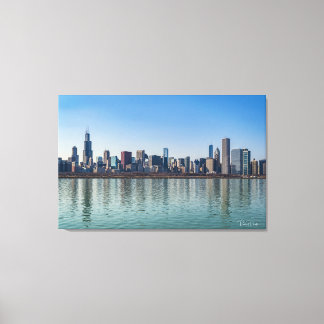 Leinwand - Chicago Skyline Lake Michigan Illinois