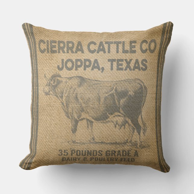 Leinwand CIERRA VIEHS Co JOPPA TEXAS redete Kissen (Vorderseite)
