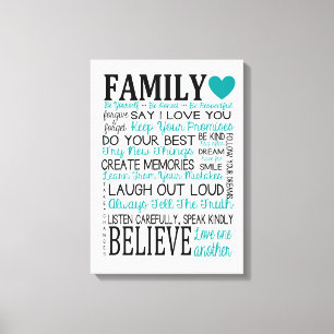Leinwand der Familienregeln