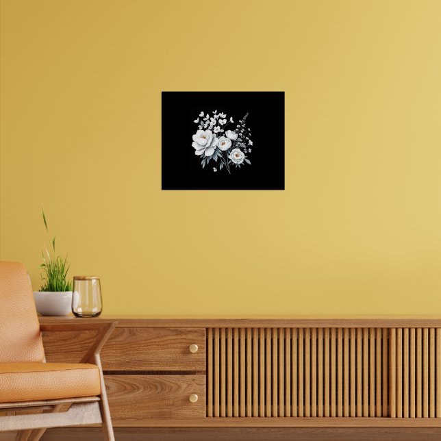 Leinwand der Minimalistischen weißen botanischen B Poster (Wohnzimmer 2)