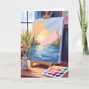 Leinwand des Künstlers Pastell-Aquarell-Malerei Karte