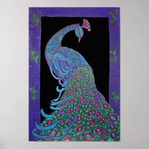 Leinwand-Druck - stolzer Pfau Poster