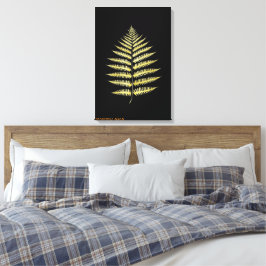 Leinwand Elegant Gold Farnblatt Botanischer Dekor