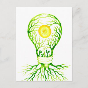 Leinwand für grüne Energie Postkarte