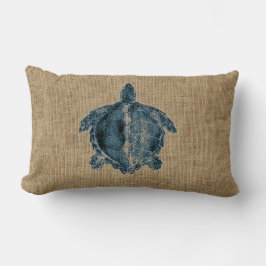 Leinwand-Geschöpf-Illustrations-blauer Lendenkissen