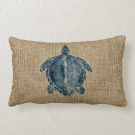 Leinwand-Geschöpf-Illustrations-blauer Lendenkissen
