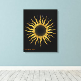 Leinwand Golden Sonnenfinsternis Himmels-Wandkunst