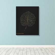 Leinwand Goldenes Monstera-Blatt Moderne Schwarz-W
