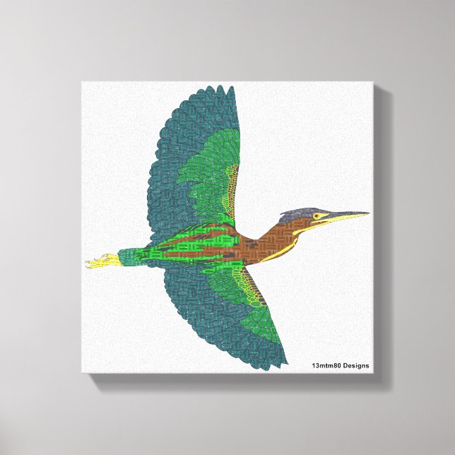 Leinwand - Grüner Heron (weiß) (Vorderseite)
