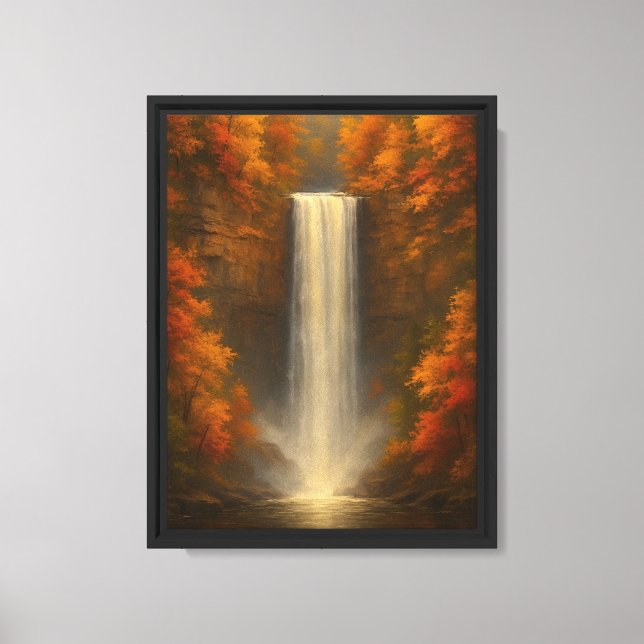 Leinwand Herbst Wasserfall Kunst (Vorderseite)
